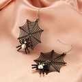 Γοτθικά σκουλαρίκια αράχνης Halloween σε μαύρο μέταλλο με ιριδίζοντα στρας και γάντζο - Στυλ Ιριδίζουσας Αράχνης Στρας με Άγκιστρο Ιστού (1806)