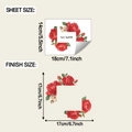 Dimensioni dettagliate e misura del foglio per adesivi murali con rose rosse e fiori - Rosa Rossa Floreale (fun-kg208) / 14*18cm