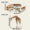 Gedetailleerde matenoverzicht voor realistische giraffe muursticker voor kinderkamer - 39*98CM*2pcs/fun-L129