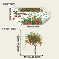Details zur Bogengröße und fertigen Maßen der Orangenbaum-Wandaufkleber-Anzeige - 39*98cm*2pcs