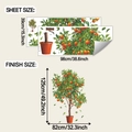 Detailed sheet dimensions and finish size of watercolor orange tree wall decals - 39*98cm (fun-L131)