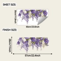 Detaillierte Blattmaße von 30x60cm für lila und weiße Blumen Wandtattoo Dekorationen - Lila Weißes Blumenmuster (fun-b250)