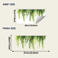 Detail of watercolor willow leaf wall sticker sheet size and finished display dimensions - Watercolor Willow Branch (fun-b245) / 30x60cm