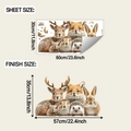 Dettaglio di adesivi murali animali della foresta con alce e volpe e dimensioni precise - Festa degli Animali Trasparente (fun-b244) / 30*60cm