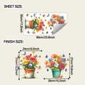 Details zu Bogenmaß und Endgröße der Wandaufkleber mit Gänseblümchen und Schmetterlingen - Frischer Blumen Schmetterlingsstil (fun-b249) / 30*60cm