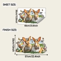 3D Easter bunny wall stickers showing product dimensions 35x60cm and finish size 33x57cm - 35*60cm (fun-g42)