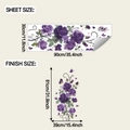 Detailliertes Wandtattoo mit lila Rosen Ranken und Schmetterlingen 39x81cm - 30*90cm(fun-d82)
