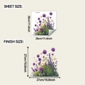 Detailed sheet and finish size dimensions for purple lavender and white daisy wall stickers - Transparent Single Color / 29*29cm(fun-f1058)