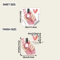 Size specifications for the nail polish hand wall sticker showing 29x29cm sheet dimensions - 29x29cm (fun-f1060)