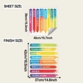 Détail macro de stickers muraux arc-en-ciel mats avec citations et dimensions - 39*40CM
