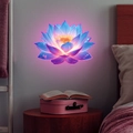 Adesivo murale loto luminoso con tonalità blu-viola e rosa per decorazioni casa - YG019-Luce Rosa