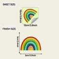 Detaillierte Größenübersicht für selbstklebende Regenbogen-Wandtattoos mit Abmessungen - Leuchtender Regenbogen (fun-yg013) / 10*10CM