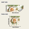 Detailansicht Wandsticker-Set Löwe mit Maßen für Bogen und fertige Wandmontage - 39cmx90cm (fun-h37)