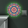 Detail of glow-in-the-dark mandala wall sticker with neon green floral pattern - 20*20CM/fun-yg028 Green Glow