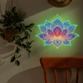 Vista dettagliata dell'adesivo murale loto luminoso con motivi a gradienti vivaci - YG026 Style (fun-yg026) / Verde