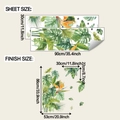 Dettaglio di adesivi murali in PVC con foglie di monstera e fiori di uccello del paradiso - Stile Pianta Tropicale (fun-c169)