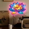 Sticker mural lotus coloré brillant sur un mur clair au-dessus d'une machine à écrire - 15x20CM Lumière Rose (fun-yg015)