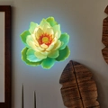 Glow-in-the-dark lotus flower wall sticker with luminous green petals for home decor - 20x20cm Blue Glow