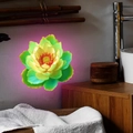 Luminous lotus wall sticker detail with gradient petals in a bathroom SPA setting - 20x20cm Pink Glow