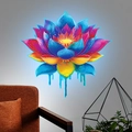 Adesivo murale loto colorato in un soggiorno moderno con vivaci sfumature artistiche - 20x20CM Luce Blu (fun-yg017)