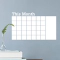 Minimalistischer Wandkalender-Aufkleber in Weiß mit This Month Schriftzug und Gitter - Whiteboard-Stil / Weiß