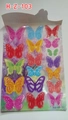 Detailansicht der 18-teiligen 3D-Schmetterling Wandaufkleber in verschiedenen Farben - Bunter Farbverlauf-Stil (HZ-103) / HZ-103