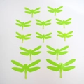 Set de 12 pegatinas de pared de libélulas 3D verde fluorescente en varios tamaños hogar - Verde Fluorescente