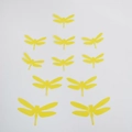 Pack de 10 pegatinas de pared de libélulas 3D amarillas, tamaños mixtos decorativos - Amarillo Brillante