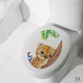 Adesivo acquerello gatto leopardo per la decorazione del coperchio del bagno - Stile Gattino Gatto Leopardo (M1-24)