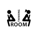 Detailansicht Thinking Room Wandaufkleber mit schwarzer kreativer Silhouette - Denker (FX42)