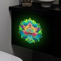 Adesivo murale mandala loto neon fluorescente con vivace design floreale colorato - 20x20CM Luce Verde (fun-yg018)