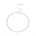 Minimalist S925 sterling silver chain bracelet with bell beads and lobster clasp closure - S925 Certified Rope Chain (KX625) / Silver