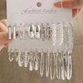 Lot de 6 paires de boucles d'oreilles vintage en alliage argenté avec perles - Set de 9 Paires Argent Perle Artificielle Multi-Style Géométrique (5643202) / Argent