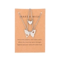 Silver stainless steel butterfly puzzle necklaces with magnetic heart on wish card - Butterfly Magnetic Jigsaw Style (1092)