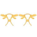 Minimalistische goldene Libellen-Ohrstecker mit polierter Oberfläche für Damen - Goldene Libelle Ohrhänger