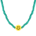Handmade green beaded glasses chain with yellow smiley face bead for women - Green Beads Smiley Style