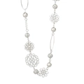 Catena da vita etnica in metallo con fiori traforati e pendenti mandala color argento - Stile Fiore Traforato Argento (01白K 1422)