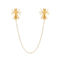 Golden insect cicada brooch pins with elegant tassel chain for suits and collars - Gold Cicada (21051818)