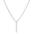 Collana minimalista da uomo con ciondolo a barra d'argento e catena a serpente - Stile Lucido Liscio (10788)