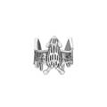 Gothic silver bat non-pierced ear clip featuring realistic vintage wing details - Bat Ring (02 Antique Silver) / Antique Silver