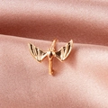 Gothic style bat ear cuff in gold finish with detailed wings for punk jewelry look - Bat Ear Cuff (03 KC Gold 7801) / KC Gold
