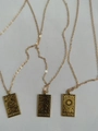 Three-piece gold vintage tarot card necklace set featuring moon sun and star pendants - Antique Gold (Star/Moon/Sun Set)