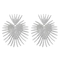 Pendientes de corazón en plata con puntas radiales y diseño minimalista de vanguardia único - Estilo Radial (Oro Blanco 0163)