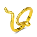 Vintage punk style snake ring in gold finish with realistic scale texture detail - Gold Color Snake Body (17 G-487)