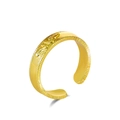 Vintage gold adjustable ring with embossed crocodile texture and punk aesthetic - Light KC Gold Crocodile Pattern (19 11427)