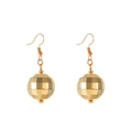 Chic gold disco ball drop earrings with faceted geometry and classic hook fastening - Faceted Ball Earrings (0085) / Gold