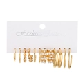 Goldenes Ohrring-Set mit Vintage-Schmetterlings- und Schlangendesigns auf weißer Karte - Retro-Ohrring-Set mit Kunstperlen (8040) / KC Gold