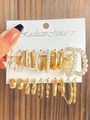 Lot de 6 paires de boucles d'oreilles vintage en acétate et perles dorées à papillon - 05 Or KC