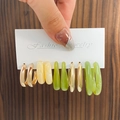 Détails de diverses boucles d'oreilles créoles en résine et alliage doré sur carte - 28 KC Or K-1162