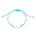 Adjustable minimalist hand-woven bright blue infinity symbol friendship bracelet - Infinity Woven Rope Style / Lake Blue